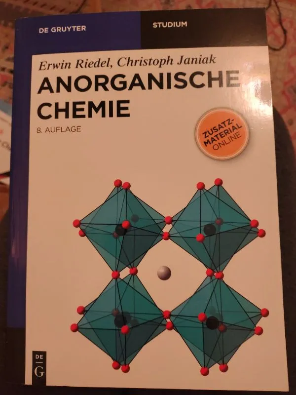 Anorganische Chemie Riedel Janiak 8. Auflage De Gruyter Studium Fachbuch 1