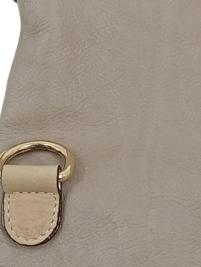 LOUBS Damen Umhängetasche Leder Beige Patchwork Design Schultertasche