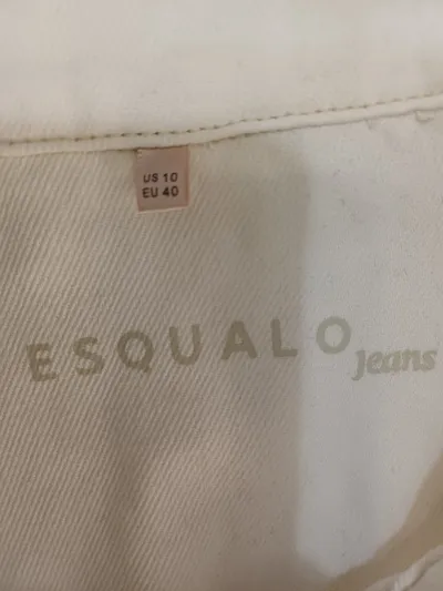 EsQualo Jeans Damen Jeansjacke Weiß Gr. 40 L Baumwolle Casual