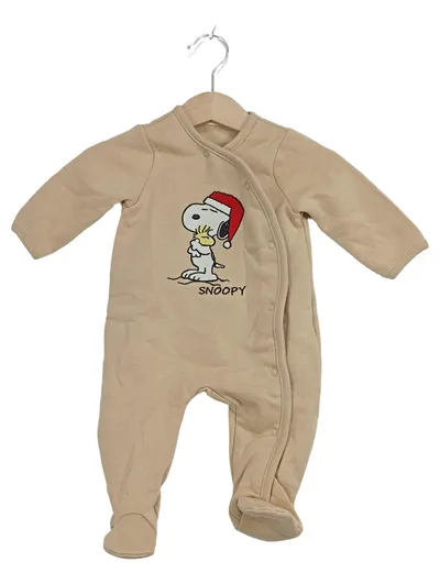 Peanuts Snoopy Baby Strampler Einteiler Gr. 56 Beige Weihnachten