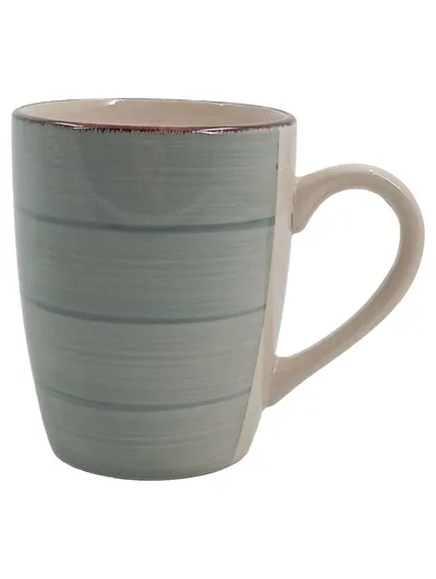 Home affaire Kaffeetasse Porzellan Grau Gestreift 300ml Modern