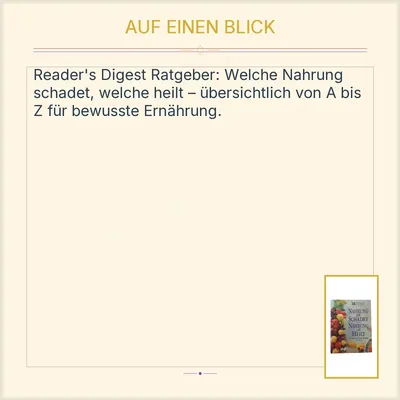 Nahrung die schadet Nahrung die heilt Reader's Digest Ratgeber A-Z