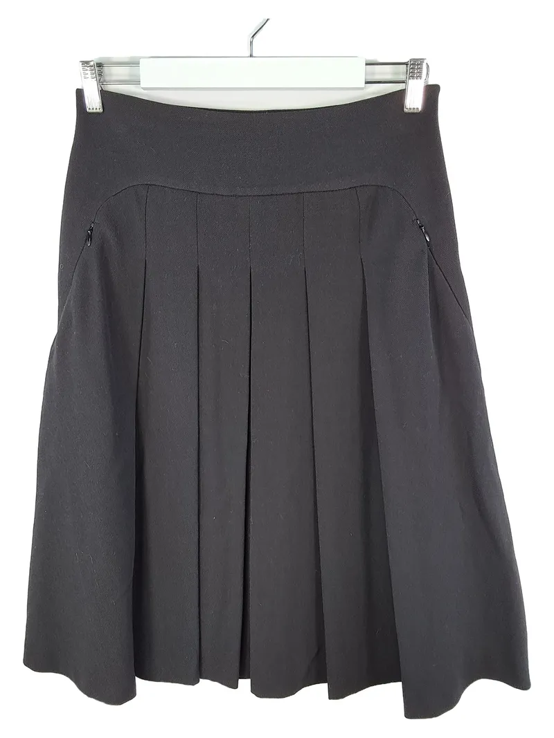 Blacky Dress Berlin Faltenrock Damen Gr. 38 Schwarz Klassisch Wolle 1