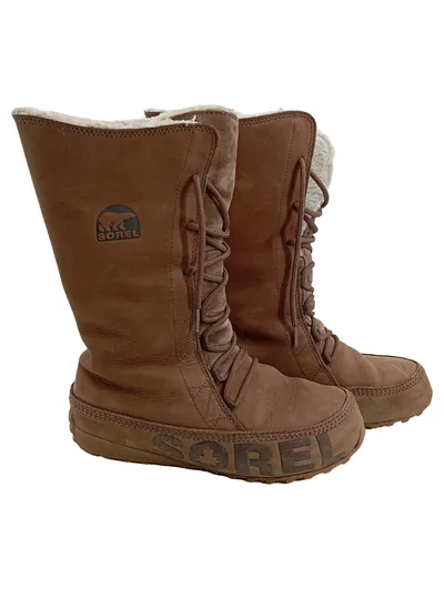 Sorel Damen Schneestiefel Winterstiefel Braun Leder Gr. 40 gefüttert