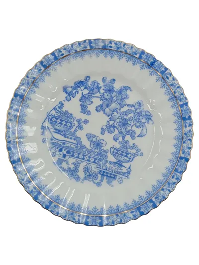 Tuppack Suppenteller China Blau Tiefenfurt Blumenmuster Vintage 17cm