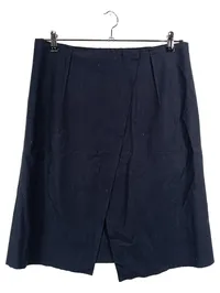 Marc O'Polo Damen Faltenrock Wolle Gr. 42/XL Blau Business 1