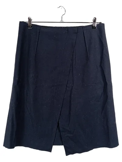 Marc O'Polo Damen Faltenrock Wolle Gr. 42/XL Blau Business