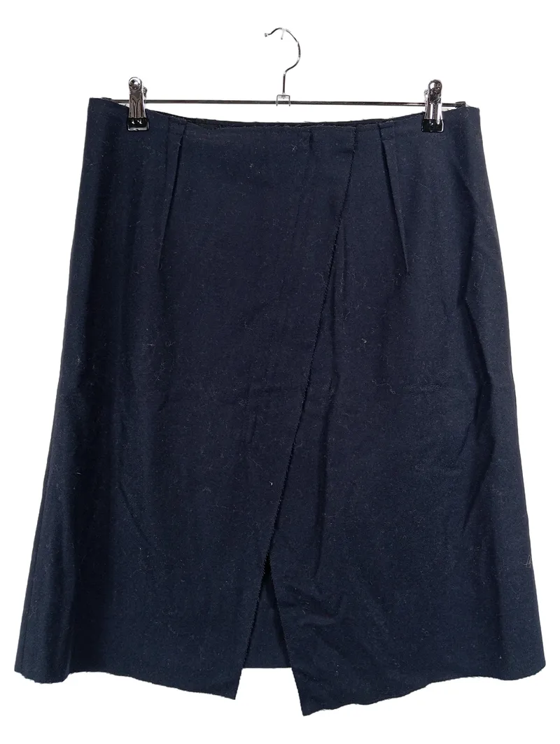 Marc O'Polo Damen Faltenrock Wolle Gr. 42/XL Blau Business 1
