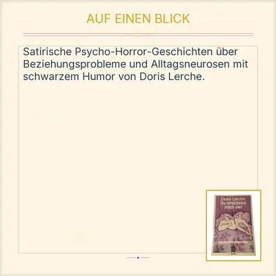Du streichelst mich nie! Doris Lerche Fischer Psycho Horror Picture Show Buch