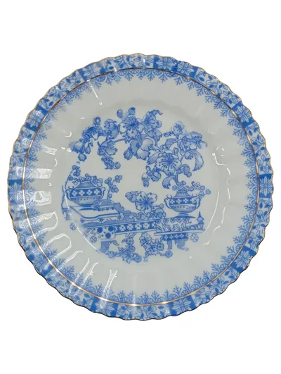 Tuppack Tiefenfurt Sammelteller China Blau Weiß Floral Porzellan 17cm