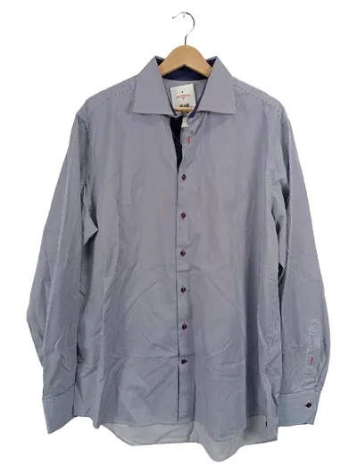 Stenströms Business Hemd Herren Gr. 43 Fitted Body Blau Gestreift