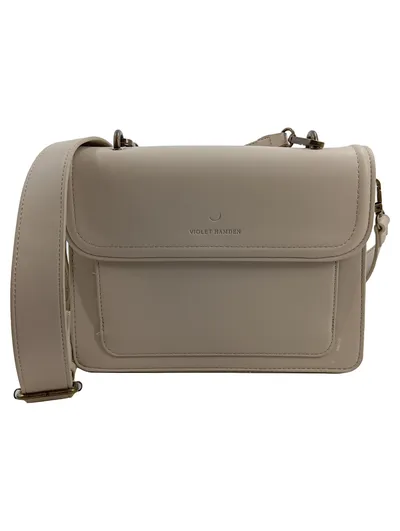 Violet Hamden Umhängetasche Damen Beige Crossbody Bag Leder Optik