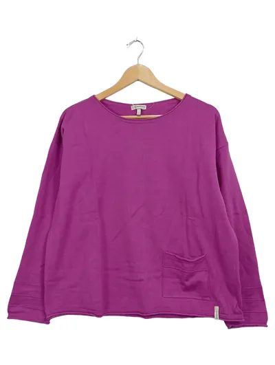 Deerberg Damen Pullover Gr. M Lila Langarm Baumwolle Casual