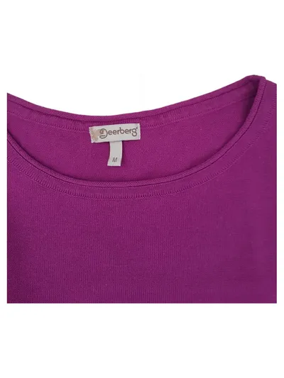 Deerberg Damen Pullover Gr. M Lila Langarm Baumwolle Casual