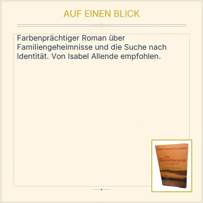 Die Wassertänzerin Sandra Rodriguez Barron Roman Fischer Taschenbuch
