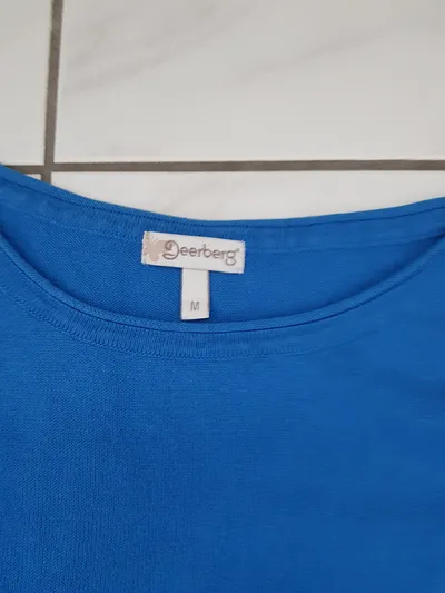 Deerberg Damen Pullover Langarmshirt Blau Gr. M Baumwolle Casual
