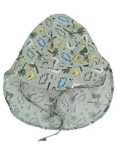 ALANA Kinder Sonnenhut Dinosaurier Muster Gr. 46/47 Grün 100% Baumwolle