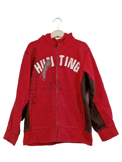 WE Fashion Sweatjacke Kapuzenjacke Kinder Gr. 134/140 Rot Reißverschluss