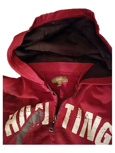 WE Fashion Sweatjacke Kapuzenjacke Kinder Gr. 134/140 Rot Reißverschluss