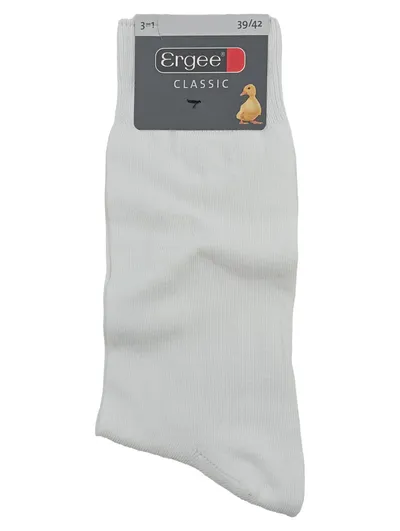 Ergee Classic Socken 3er Pack Herren Gr. 39/42 Weiß Baumwolle Basic