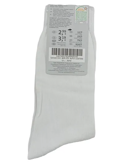 Ergee Classic Socken 3er Pack Herren Gr. 39/42 Weiß Baumwolle Basic