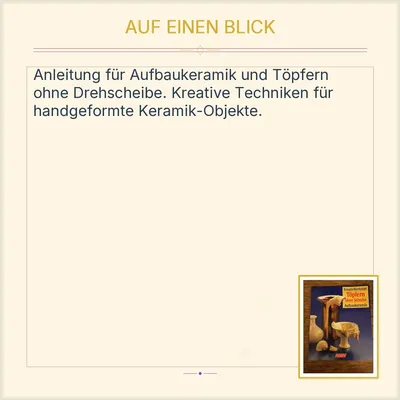 Töpfern ohne Scheibe Aufbaukeramik KreativWerkstatt Falken Hobbybuch