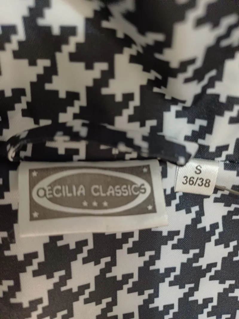 Cecilia Classics Damen Übergangsmantel Hahnentritt Kapuze Gr. 36-38 S 2