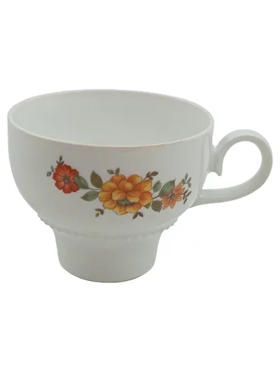 Eschenbach Porzellan Tasse Blumenmuster Vintage Bavaria Germany Weiß