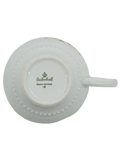 Eschenbach Porzellan Tasse Blumenmuster Vintage Bavaria Germany Weiß