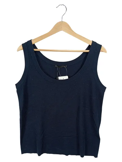 windsor. Damen Strick-Top Gr. 42 Dunkelblau Wolle Elegant Ärmellos
