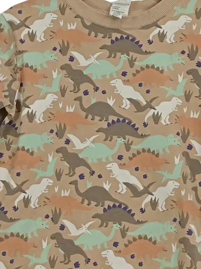 ALANA Kinder Langarmshirt Dinosaurier-Print Gr. 122 Beige Langarm