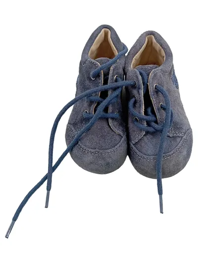 PEPINO Lauflernschuhe Kinder Wildleder Blau Grau Größe 18 Schnürschuhe