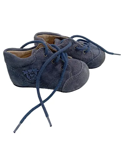 PEPINO Lauflernschuhe Kinder Wildleder Blau Grau Größe 18 Schnürschuhe