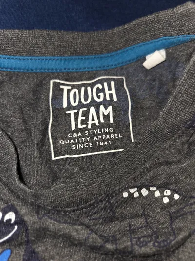 C&A Tough Team Kinder Langarmshirt Dinosaurier Gr. 140 Grau Jungen