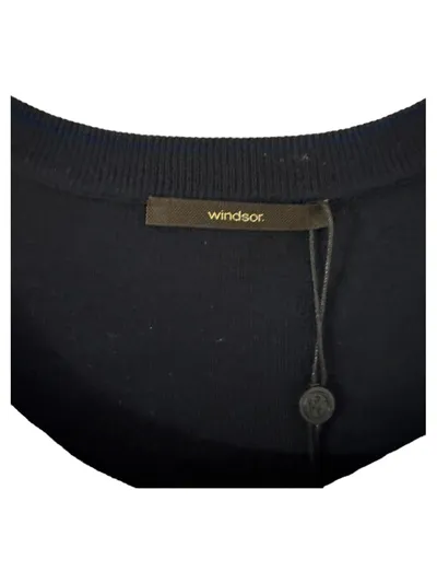 windsor. Damen Top Strick Ärmellos Navy Blau Gr. 42 XL Wolle Basic