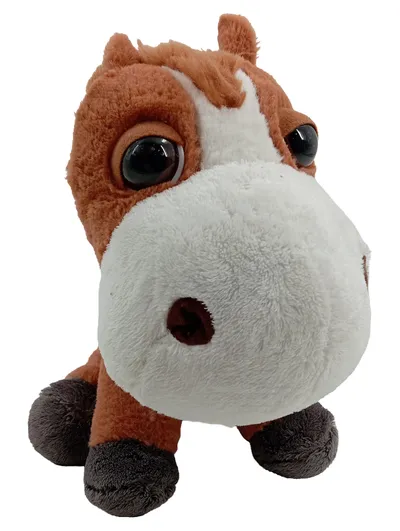 Big Headz Plüschpferd Kuscheltier Pferd braun große Augen 21cm