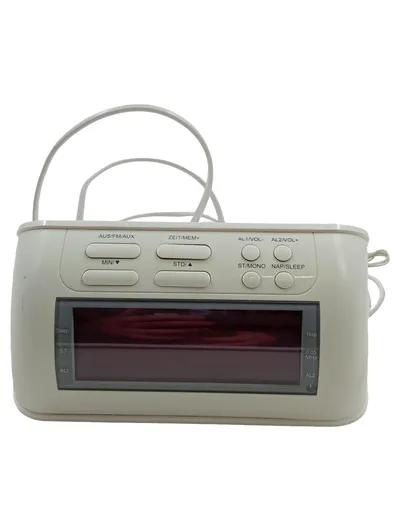 TERRIS RW 234 Radiowecker FM Radio 2 Wecker Snooze Nachtlicht Weiß