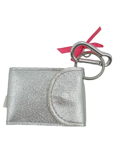 House of Mouse Schlüsselanhänger Mini Geldbörse Silber Herz Karabiner