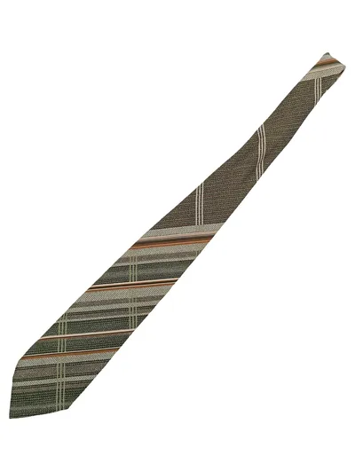 Ariston Krawatte Herren Gestreift Grün Braun Klassisch 139cm 8cm Polyester