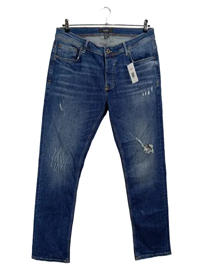 Smog Destroyed Jeans Herren W34 L32 Blau Used Look Distressed