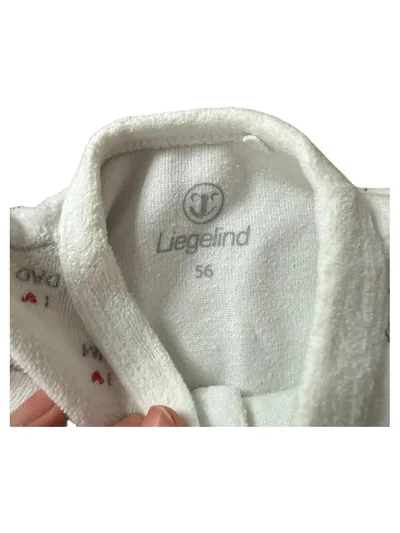 LIEGELIND Baby Strampler Einteiler Gr. 56 Weiß I Love Mum Dad