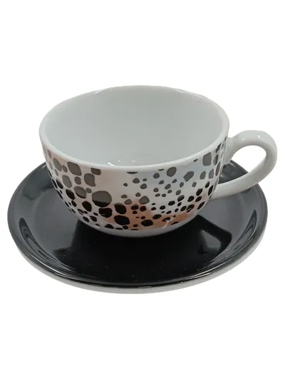 Dessina Kaffeetasse mit Untertasse Porzellan Gepunktet Modern 250ml Set