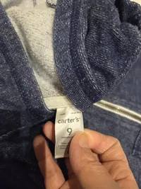 Carter's Baby Sweatjacke Kapuzenjacke Blau Meliert 9 Monate 74 3
