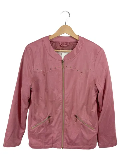 Atlas For Women Damen Leichte Jacke Gr. 36-38 Rosa Nieten Reißverschluss