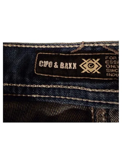 Cipo & Baxx Herren Jeans Regular Fit 34/32 Blau Used Look NEU