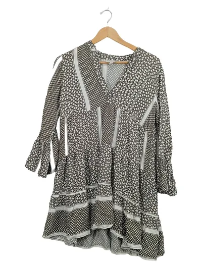 Apricot Tunikakleid Damen Gr. S Schwarz Weiß Geometrisch Boho
