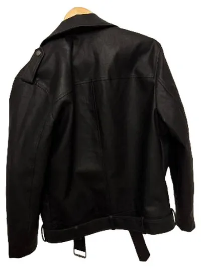 Fahsyee Damen Kunstleder Bikerjacke Schwarz Gr. S Motorrad Style