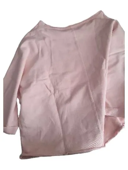 Essentials Damen Oversized Shirt Pullover Rosa Schriftzug Gr. 40/42 Baumwolle 5
