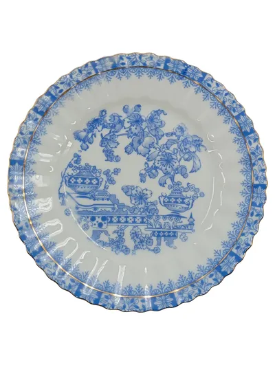Tuppack Sammelteller China Blau Weiß Porzellan Tiefenfurt Vintage