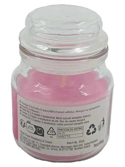 Chupa Chups Duftkerze Strawberry & Cream Pink 85g Glaskerze